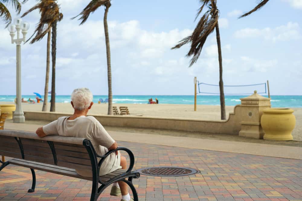 Elderly,Retired,Man,Enjoying,The,Sights,Of,The,Beach.