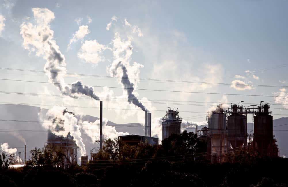 Silhouette,Of,Polluting,Gases,Steam,And,Smoke,Coming,From,Industrial
