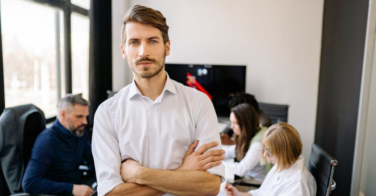 Man standing in conference room