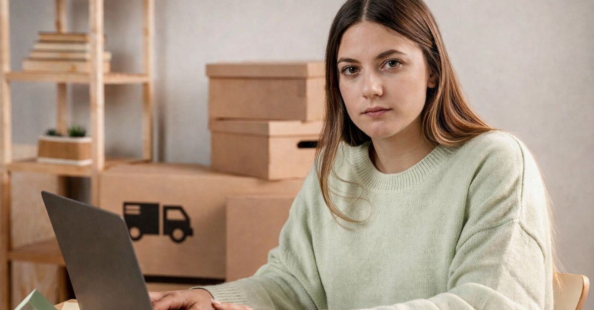 Woman doing dropshipping