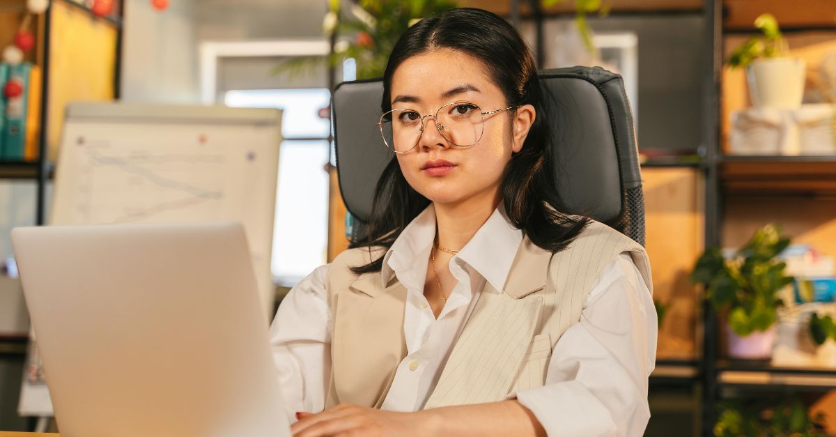 Woman Working and Using Laptop