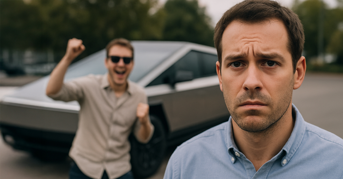 My friend inherited $80K, but instead of paying off his credit cards, he’s buying a Tesla Cybertruck. Is there a way to talk him out of this lunacy?