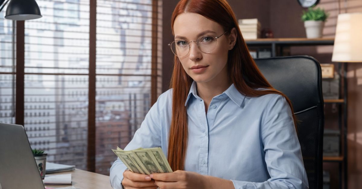 Woman with money