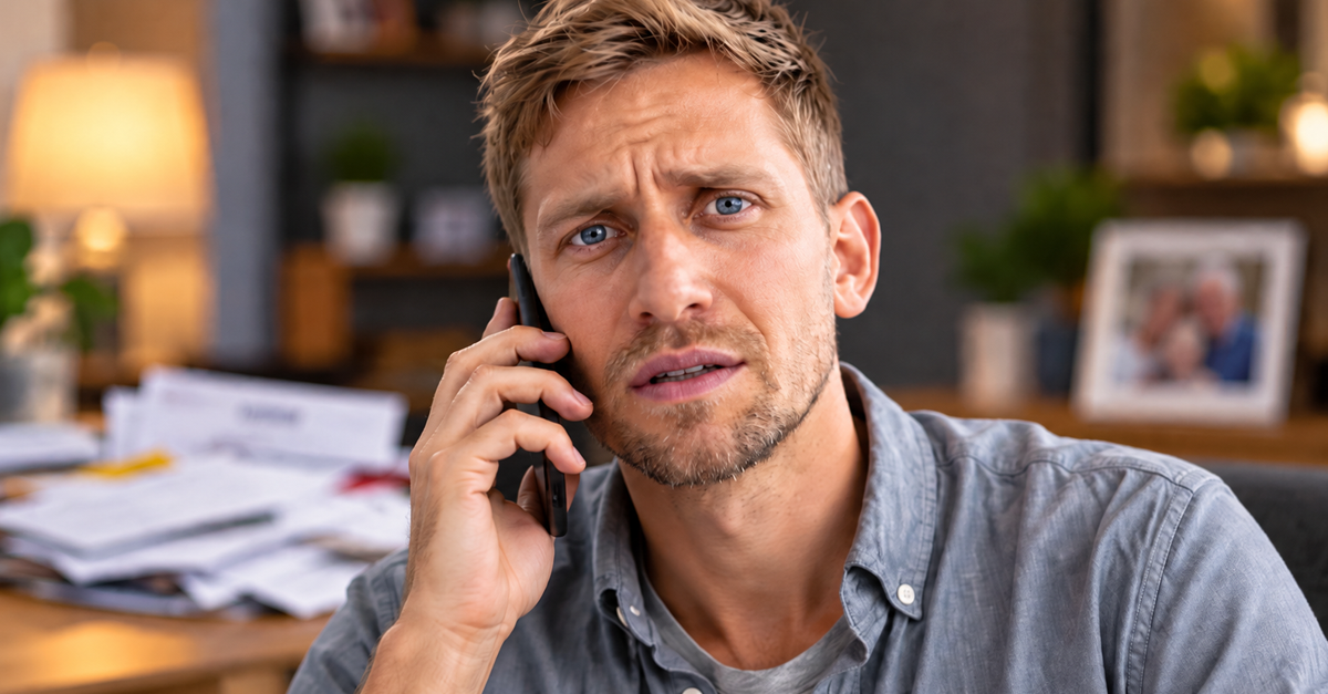 AI-generated image of man holding cellphone