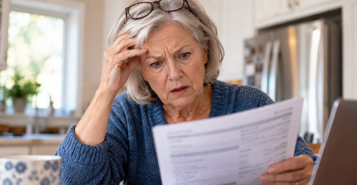older woman worried about bills