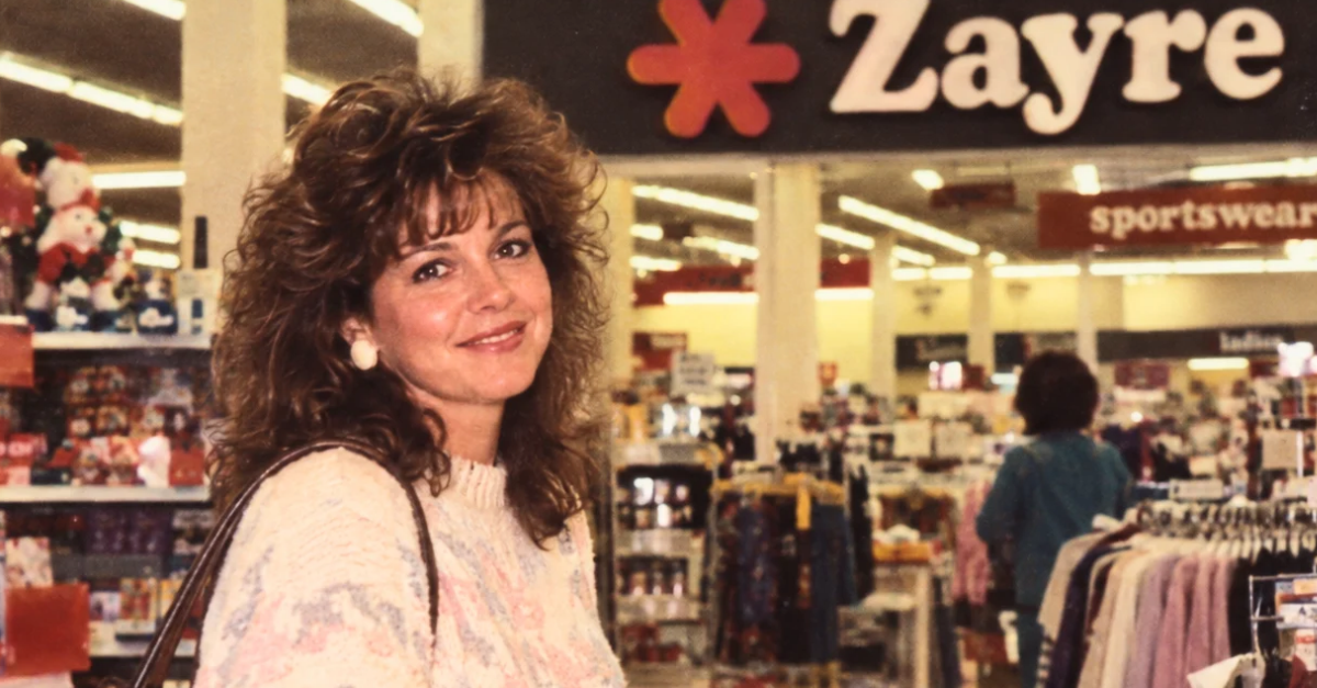 80’s woman shopping in a Zayre store.