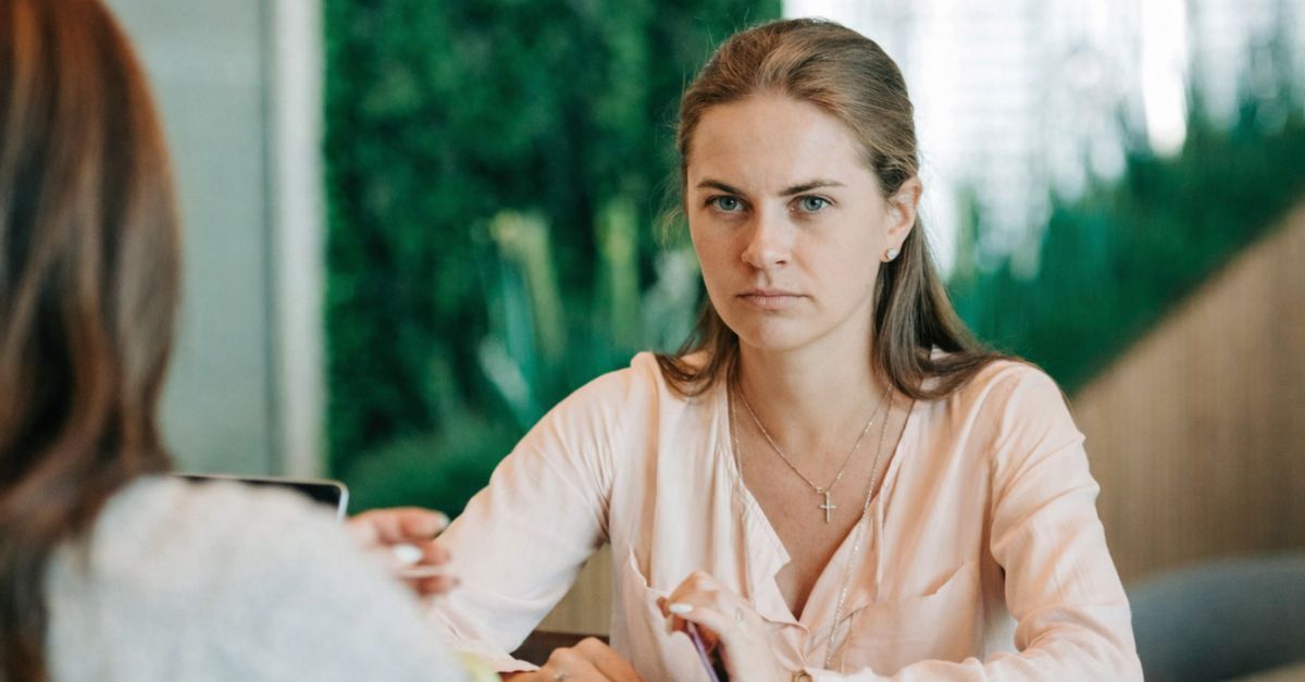 Woman talking with a friend