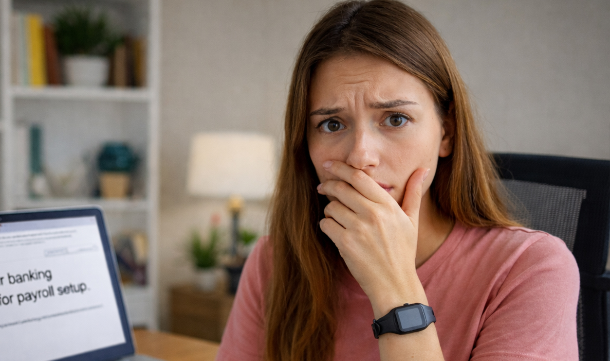 Woman concerned about job scam