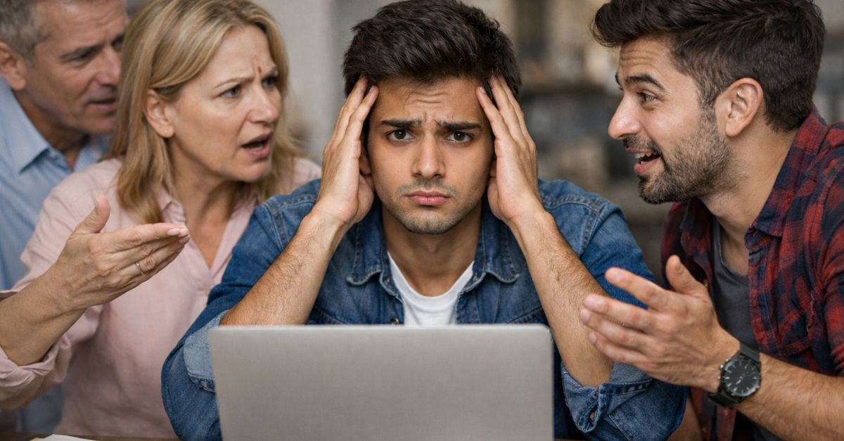 Confused conversation around the table
