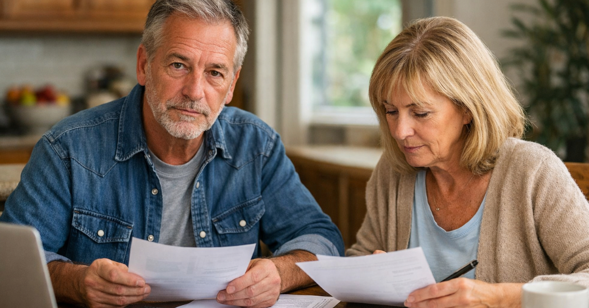 older couple reviewing finances