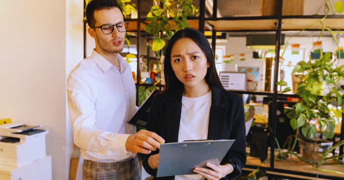 Confused Employee With Boss