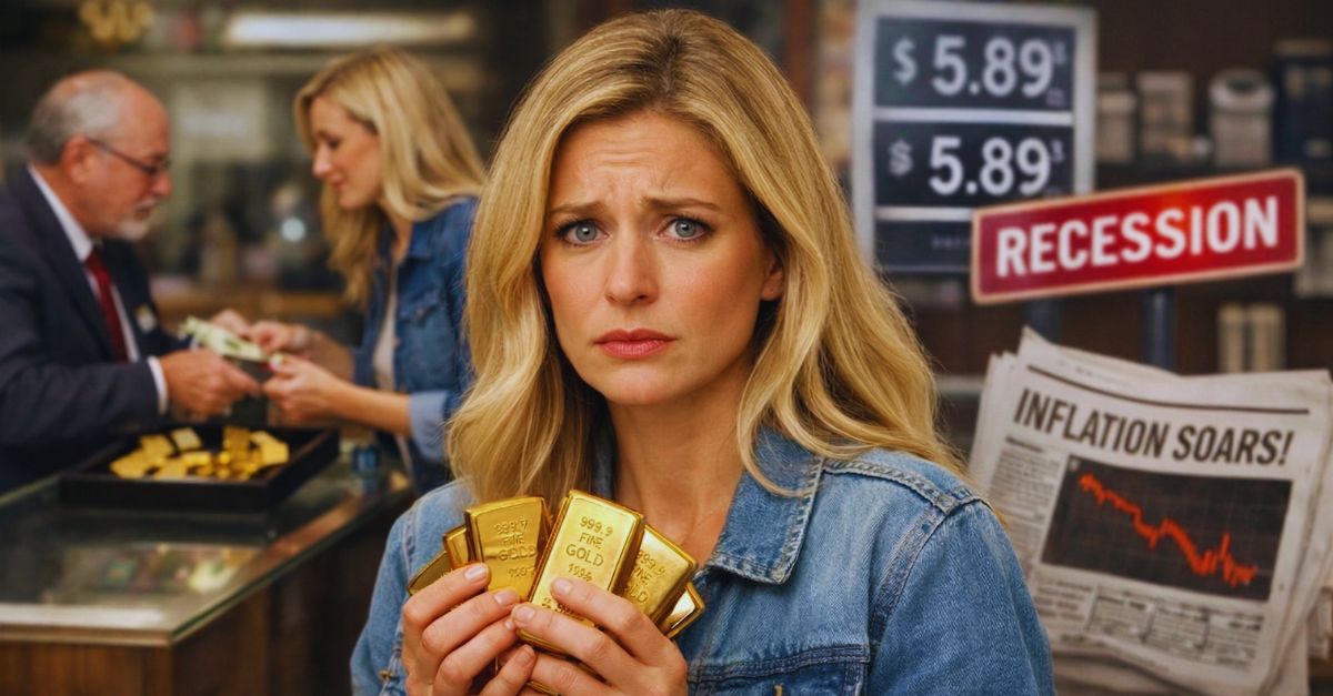 Woman worried gold recession