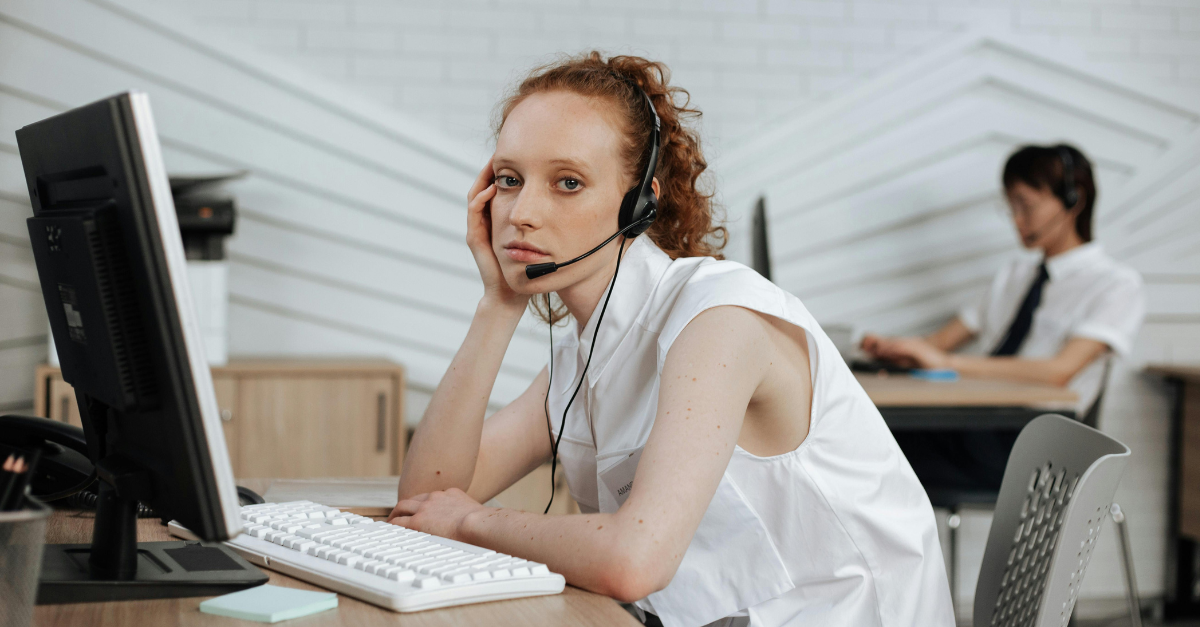 woman sitting in front of a computer