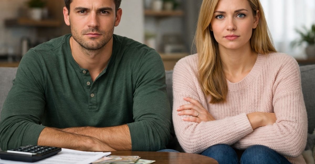 young couple staring at the camera