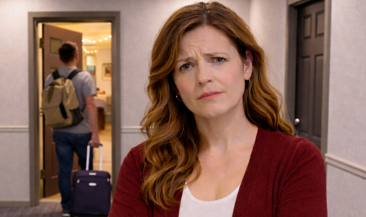 AI-generated image of a woman concerned about her neighbor renting their apartment as an AIrbnb.