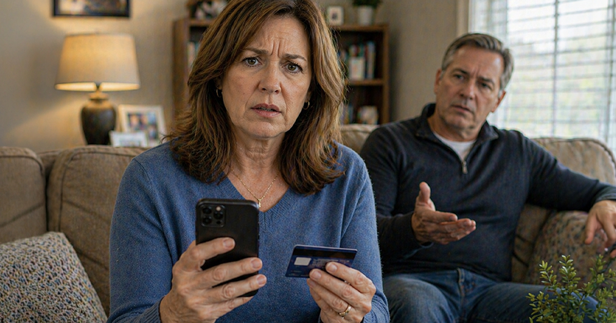 A husband and wife confused with a smartphone.