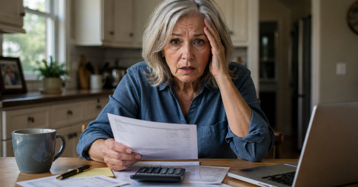 Older woman worried about money