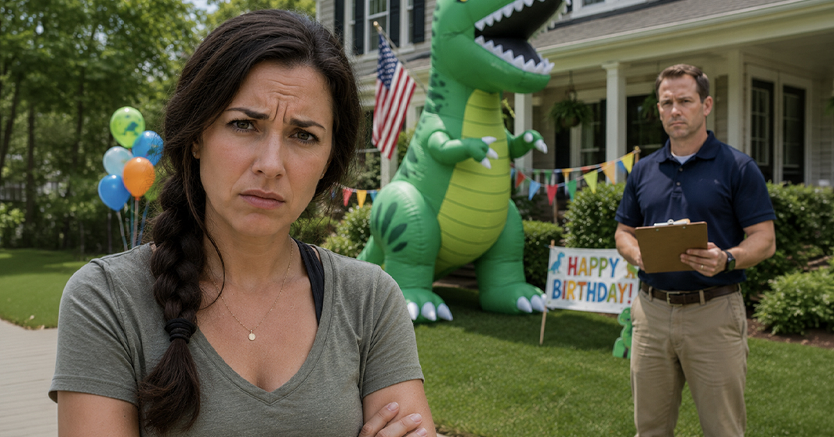 Dinosaur inflatable HOA violation