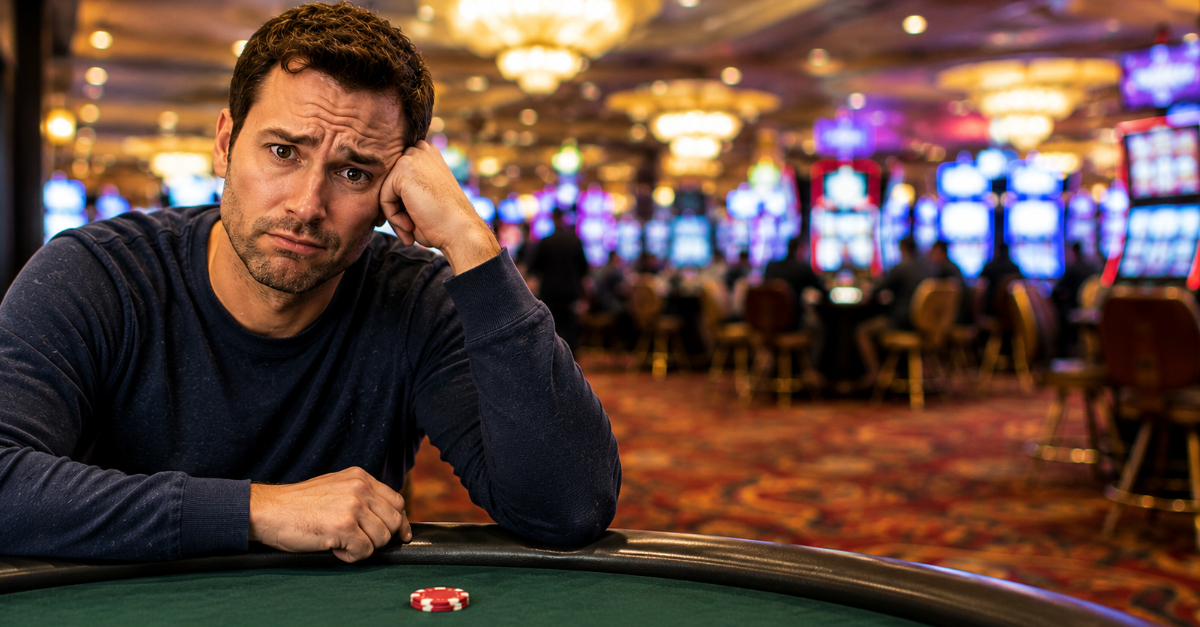sad man at casino table