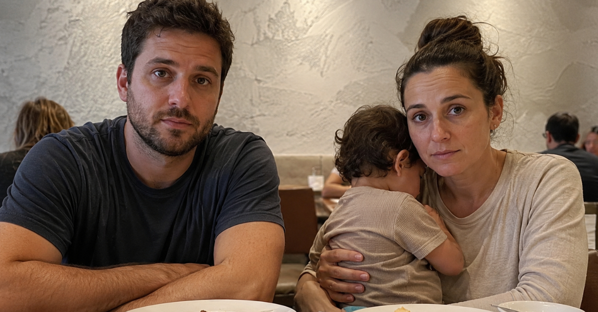 Mother, Father and Child at restaurant