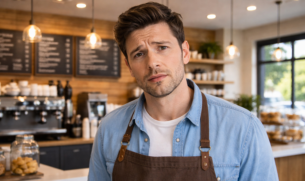 AI-generated image of a young business owner.