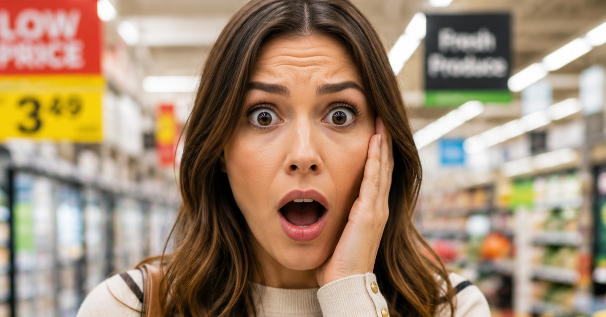 Person looking at the price of food.