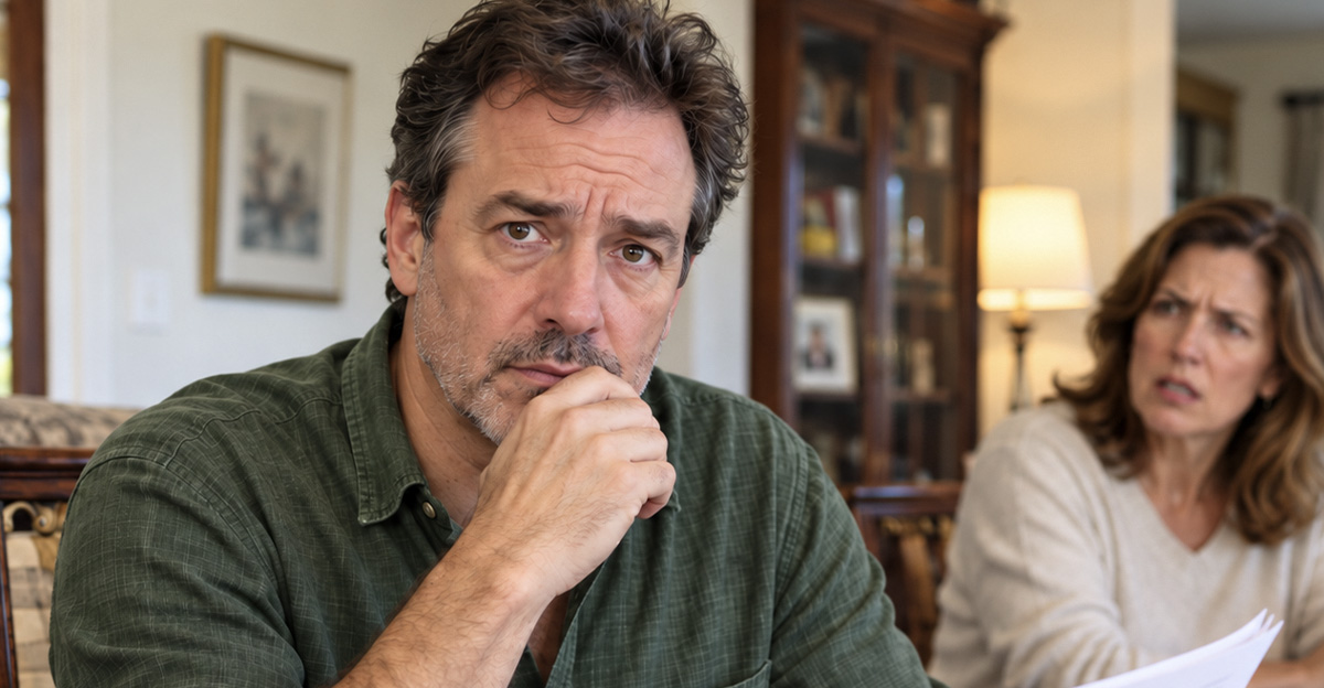 AI-generated image of a man worried about executor fees.